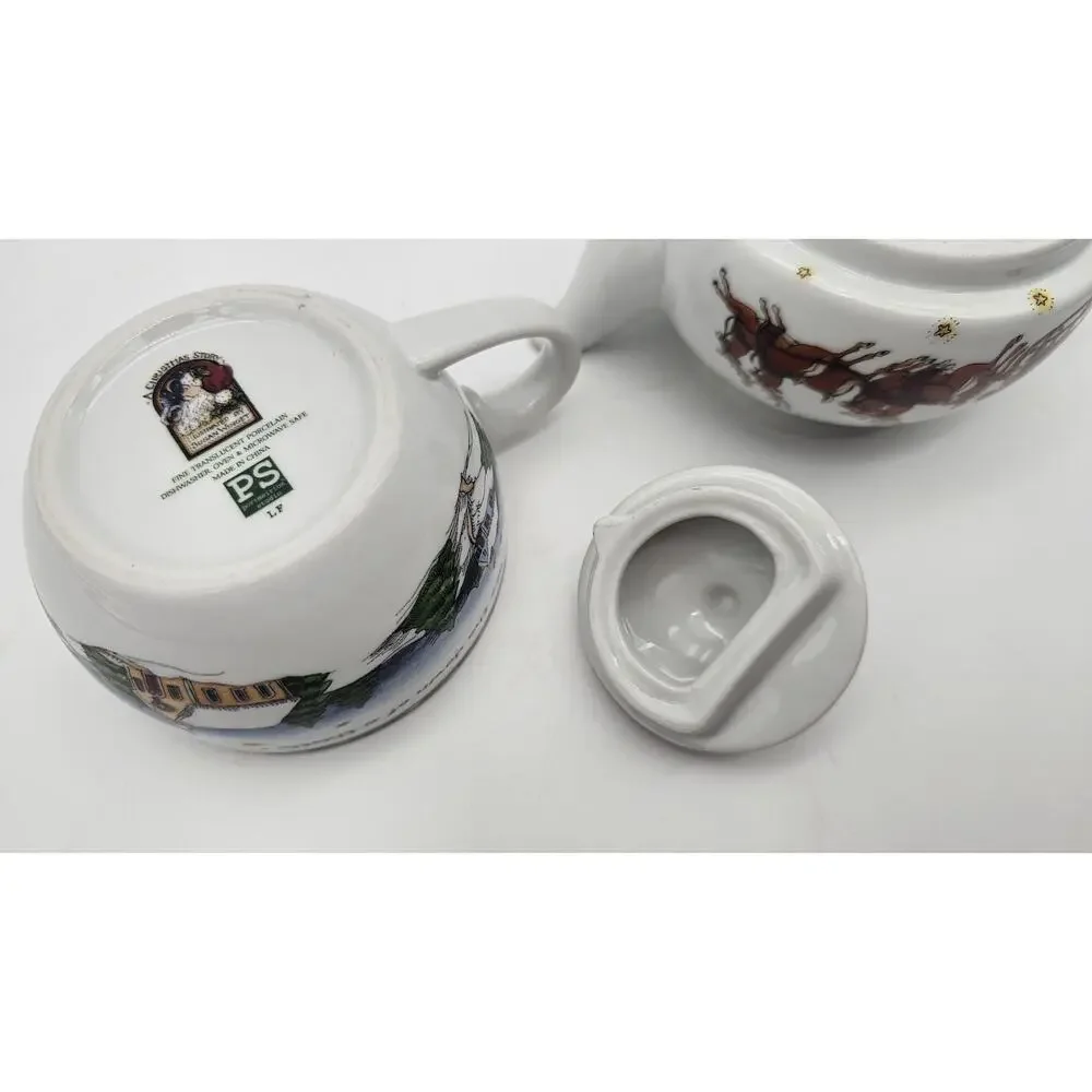 Portmeirion A Christmas Story Tea for One Porcelain Tea Pot & Cup Set No Box